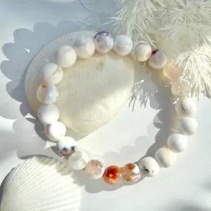 FRENCH RIVIERA | Stella -vaalea luonnonkivirannekoru, weathered agate