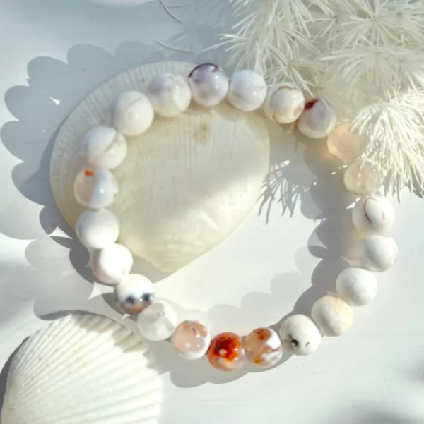 FRENCH RIVIERA | Stella -vaalea luonnonkivirannekoru, weathered agate