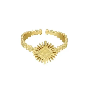 FRENCH RIVIERA | Sunshine Ring -aurinkosormus kirurginterästä (kulta)