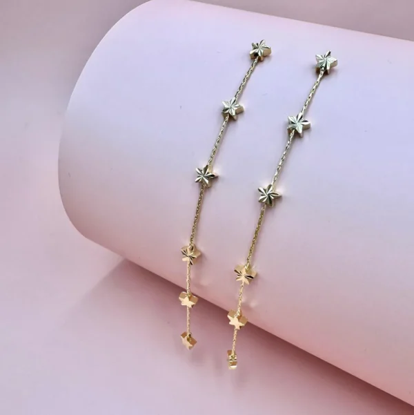FRENCH RIVIERA | Étoile Earrings -pitkät tähtikorvakorut (kulta)