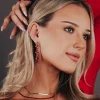 FRENCH RIVIERA | Yvette Earrings -punaiset juhlakorvakorut