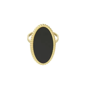 FRENCH RIVIERA | Beata Ring in Black -kivellinen sormus kirurginterästä