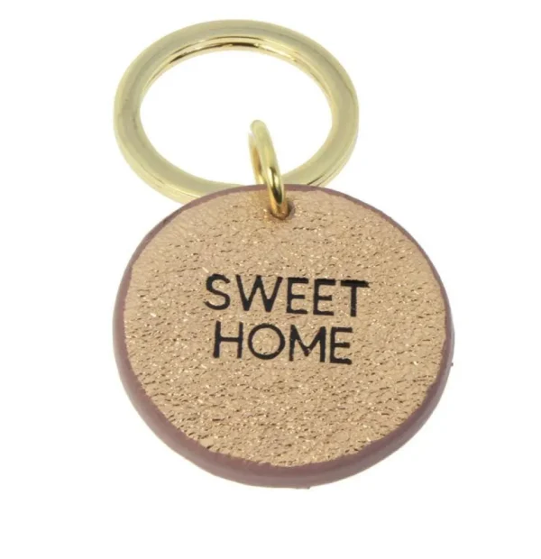 FRENCH RIVIERA, Sweet Home -ruusukultainen nahkainen avaimenperä