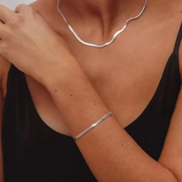 FRENCH RIVIERA | Ada Chain in Silver -kirurginteräksinen 4mm käärmeketju