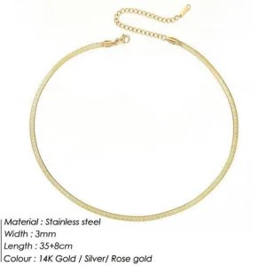 FRENCH RIVIERA | Ada Chain in Gold -kirurginteräksinen 3mm käärmeketju