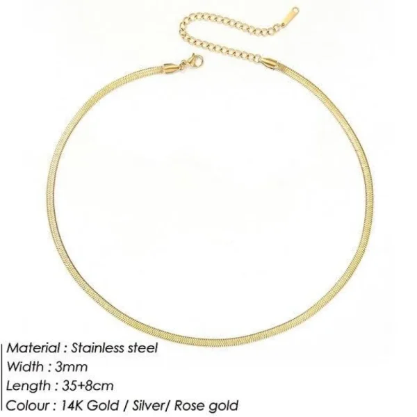 FRENCH RIVIERA | Ada Chain in Gold -kirurginteräksinen 3mm käärmeketju