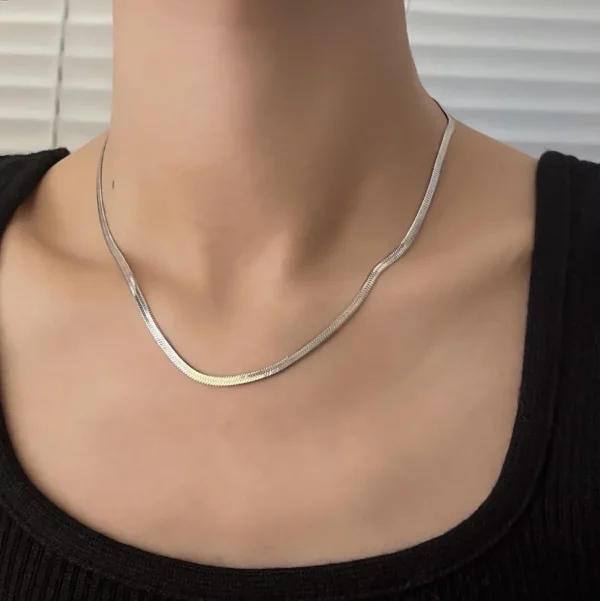 FRENCH RIVIERA | Ada Chain in Silver -kirurginteräksinen 4mm käärmeketju