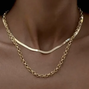 FRENCH RIVIERA | Allison Necklace -hopeanvärinen kerroskaulakoru