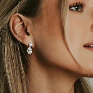 FRENCH RIVIERA | Angeline Earrings -hopeanväriset pisarakorvakorut