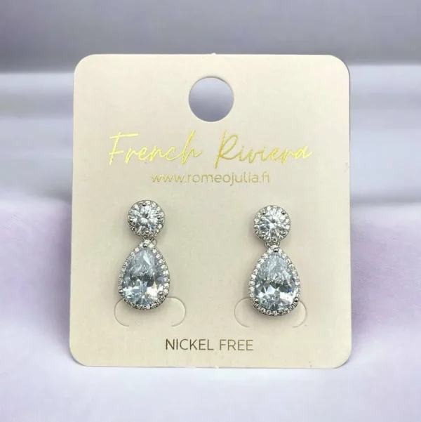 FRENCH RIVIERA | Angeline Earrings -hopeanväriset pisarakorvakorut