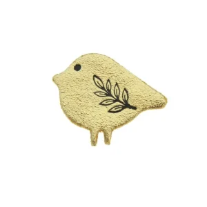 FRENCH RIVIERA | Birdie -kierrätysnahkainen rintaneula (kulta)