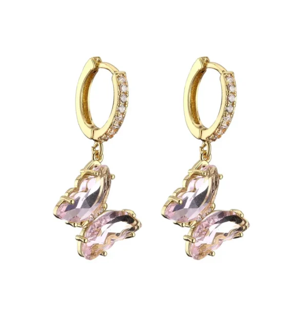 FRENCH RIVIERA | Butterfly Hoops -vaaleanpunaiset perhosrenkaat