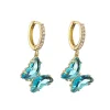 FRENCH RIVIERA | Butterfly Hoops -turkoosit perhosrenkaat