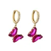 FRENCH RIVIERA | Butterfly Hoops -pinkit perhosrenkaat