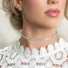 FRENCH RIVIERA | Carly -hopeinen kristalli choker