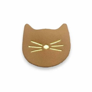 FRENCH RIVIERA | Cat -kierrätysnahkainen kissa rintaneula (ruskea)