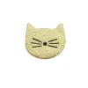FRENCH RIVIERA | Cat -kierrätysnahkainen kissa rintaneula (kulta)