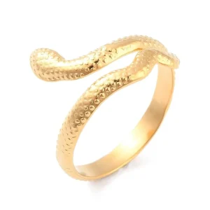 FRENCH RIVIERA | Delicate Gold Snake Ring -käärmesormus kirurginterästä