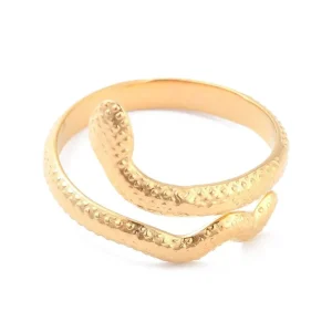 FRENCH RIVIERA | Delicate Gold Snake Ring -käärmesormus kirurginterästä