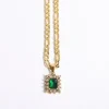 FRENCH RIVIERA | Diana Necklace -vihreä kirurginteräskaulakoru