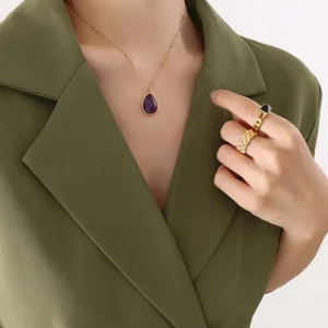 FRENCH RIVIERA | Elinore Necklace -pisara kirurginteräskaulakoru