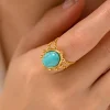 FRENCH RIVIERA | Eloise -turkoosikivinen kirurginterässormus