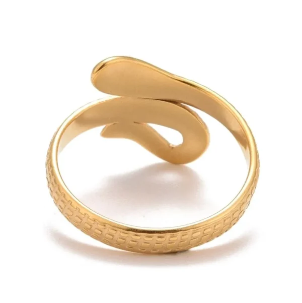 FRENCH RIVIERA | Gold Serpent -käärmesormus kirurginterästä