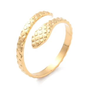 FRENCH RIVIERA | Gold Snake -käärmesormus kirurginterästä