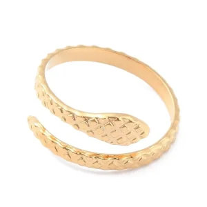 FRENCH RIVIERA | Gold Snake -käärmesormus kirurginterästä