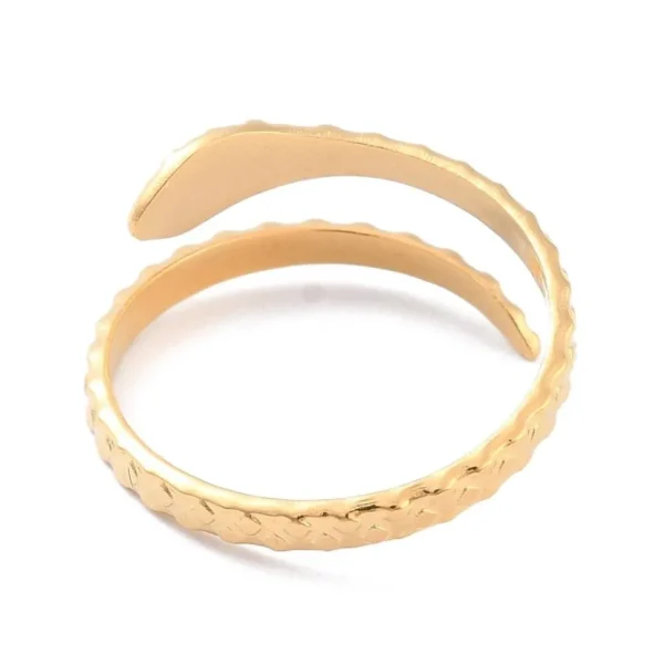 FRENCH RIVIERA | Gold Snake -käärmesormus kirurginterästä