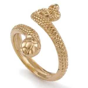FRENCH RIVIERA | Gold Viper -käärmesormus kirurginterästä