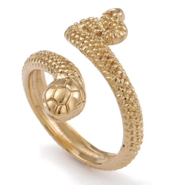 FRENCH RIVIERA | Gold Viper -käärmesormus kirurginterästä