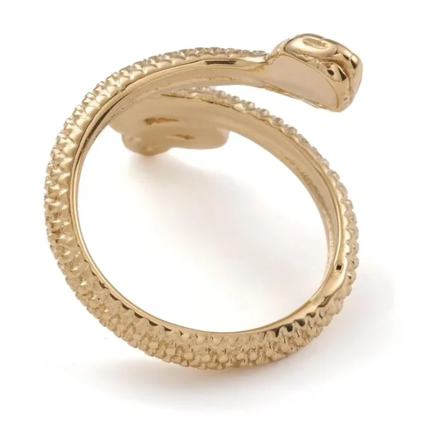 FRENCH RIVIERA | Gold Viper -käärmesormus kirurginterästä