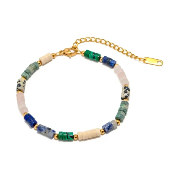 FRENCH RIVIERA | Hallie Bracelet -luonnonkivirannekoru kirurginterästä