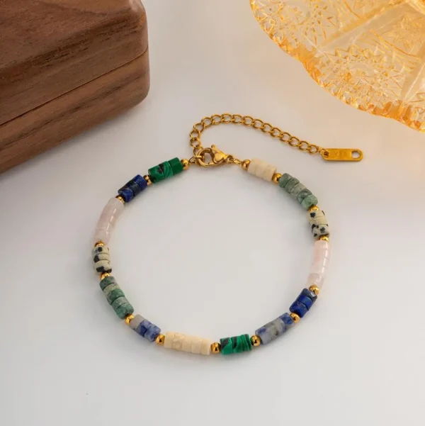 FRENCH RIVIERA | Hallie Bracelet -luonnonkivirannekoru kirurginterästä