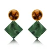 FRENCH RIVIERA | Jenine Earrings -vihreät neliökorvakorut