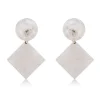 FRENCH RIVIERA | Jenine Earrings -valkoiset neliökorvakorut