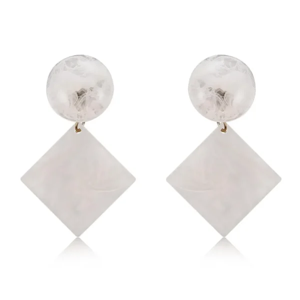 FRENCH RIVIERA | Jenine Earrings -valkoiset neliökorvakorut