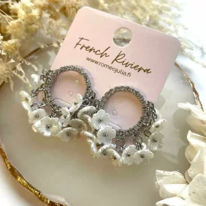 FRENCH RIVIERA | Jenine Earrings -kirkkaat juhlakorvakorut kukin (hopea)