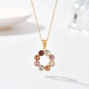 FRENCH RIVIERA | Julie Necklace -kullanvärinen kirurginteräskaulakoru