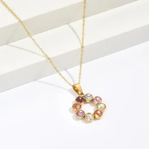 FRENCH RIVIERA | Julie Necklace -kullanvärinen kirurginteräskaulakoru