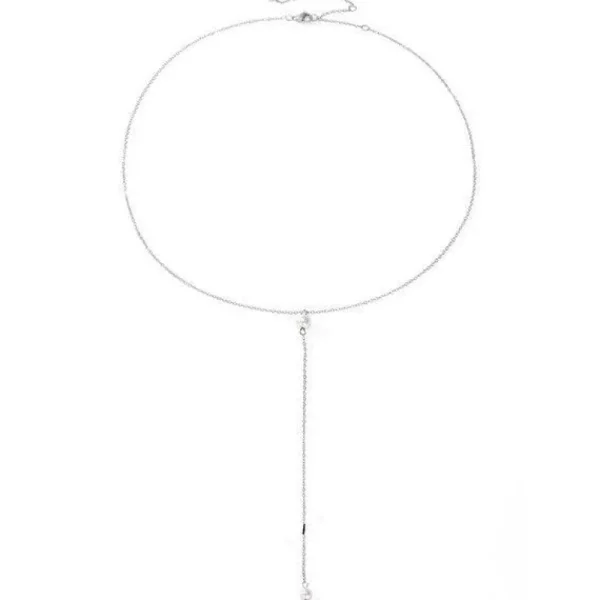 FRENCH RIVIERA | La Verne Necklace -hopeanvärinen kirurginteräskaulakoru