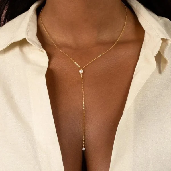 FRENCH RIVIERA | La Verne Necklace -hopeanvärinen kirurginteräskaulakoru