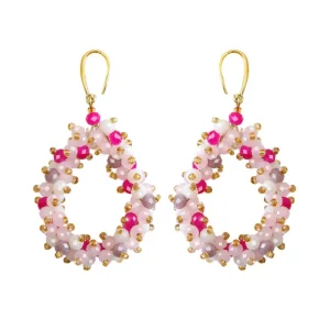 FRENCH RIVIERA | Lauren Earrings -vaaleanpunaiset pisarakorvakorut