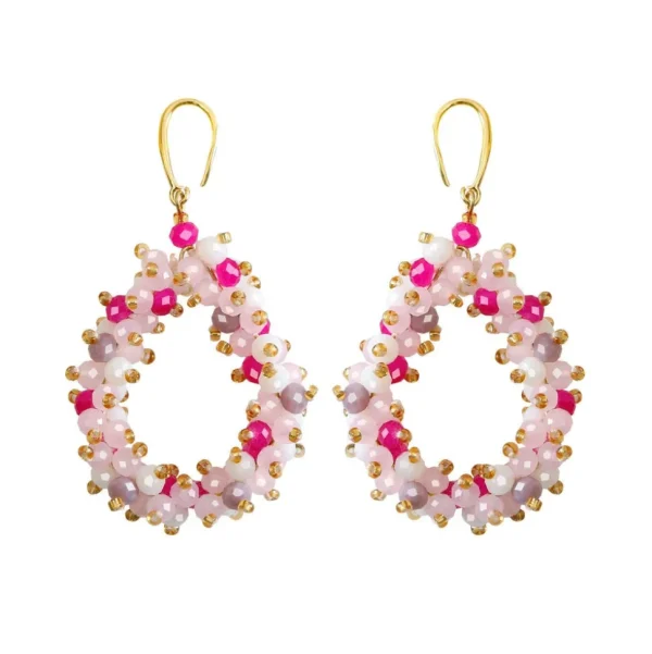 FRENCH RIVIERA | Lauren Earrings -vaaleanpunaiset pisarakorvakorut