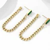 FRENCH RIVIERA | Lilith Earrings -vihreät kirurginteräskorvakorut
