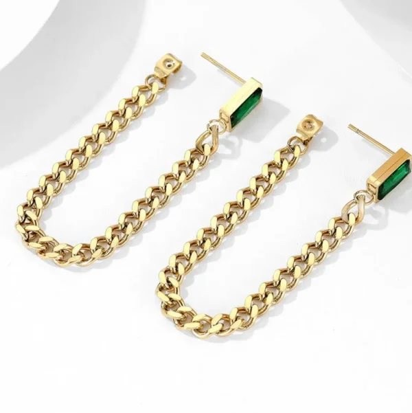 FRENCH RIVIERA | Lilith Earrings -vihreät kirurginteräskorvakorut
