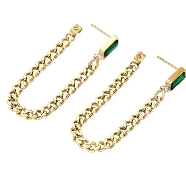 FRENCH RIVIERA | Lilith Earrings -vihreät kirurginteräskorvakorut