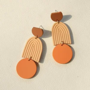 FRENCH RIVIERA | Lilly -oranssit graafiset korvakorut
