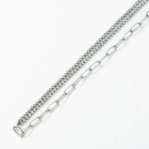 FRENCH RIVIERA | Liza Necklace -hopea strassikoru kirurginterästä